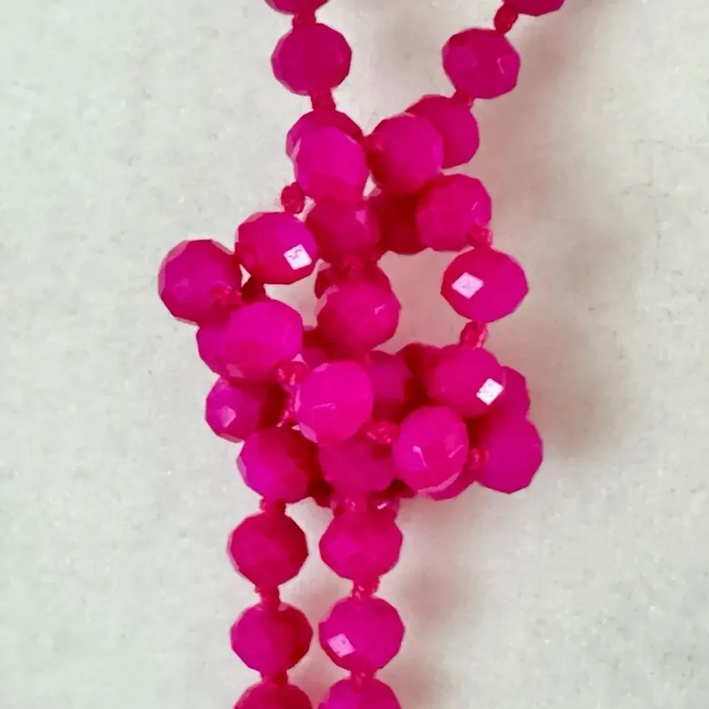Francesca's Closet Neon Pink Versatile Beaded Necklace
